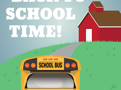 Back To School bus design graphic design illustration school typography