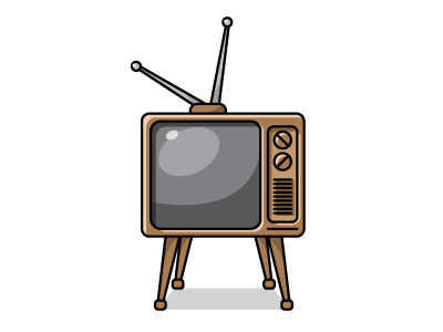 Vintage Tv electronics illustration retro television tv vintage