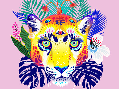 Leopard advertisement advertising bold brand illustration colourful eye catching illustration leopard tropical