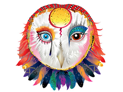 Ziggy Owl advertising bold colourful david bowie design eye catching eyes feathers illustration opticians owl powerful strong ziggy ziggy stardust