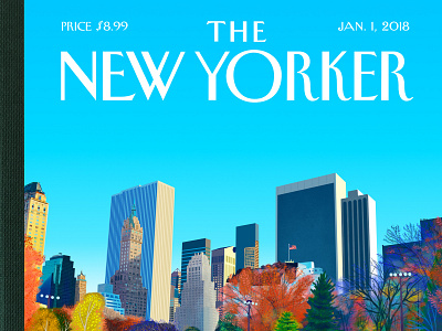 The New Yorker america central park city cover artwork donald trump humour ice rink illustration new york skating skyline trump
