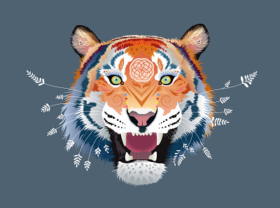 Hello Tiger! animals bold branding colourful eye catching illustration tiger vector