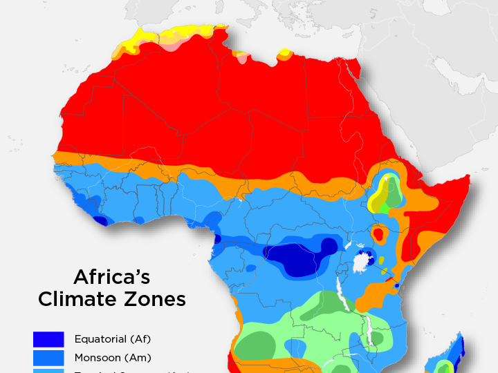 African Climate Zones Map 3253