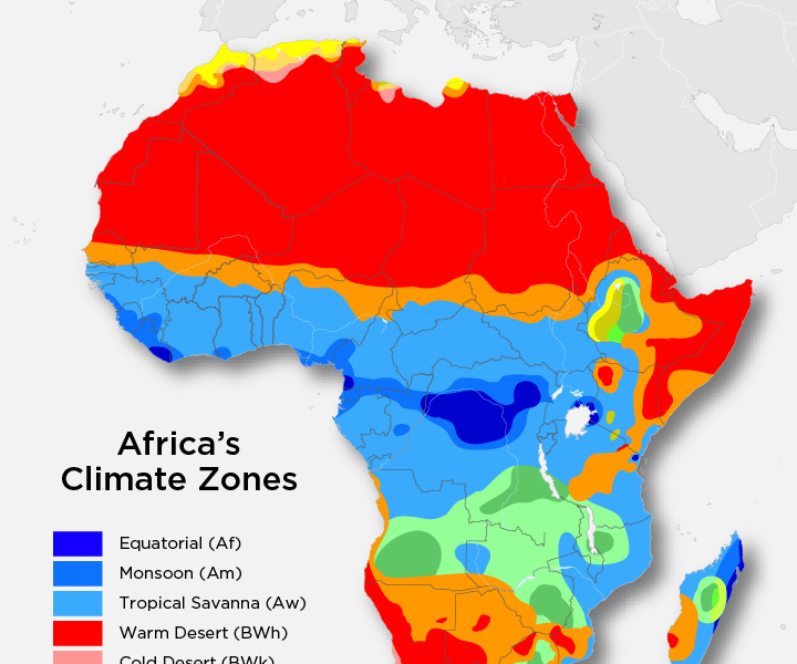 Africa Climate Zones Map by James Welsh on Dribbble