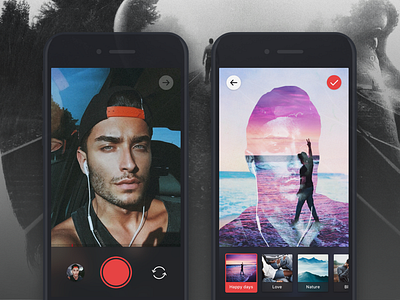 Video App Concept app application camera filters flat interface ios photo ui ux video