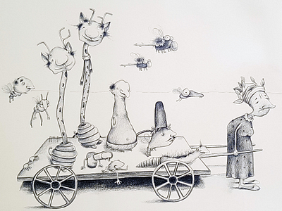 The pasengers characterdesign childrensbook drawing illustration