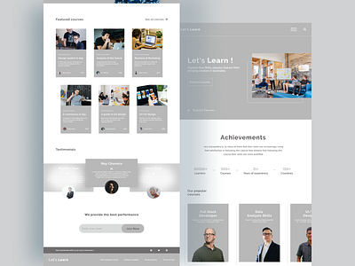Let's Learn concept courses designer learning management system learning platform ui uiux uiuxdesign userexperience userinterface ux website wordpress