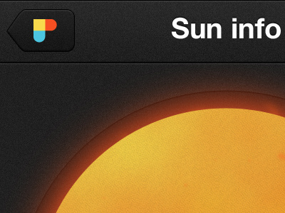 Comp for the upcoming PhotoPills iPhone app. app black button interface ios iphone sun