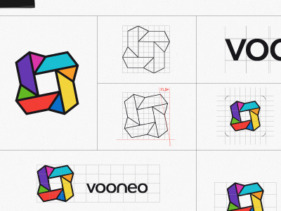Vooneo brand identity brand branding geometric identity logo mark styleguide