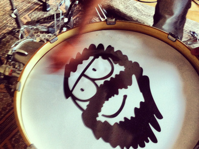 Branding my drums Set brand branding cartoon doodle drums face icon identity logo mark music promotion selfpromotion
