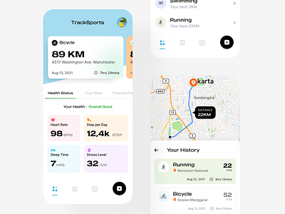 Track Sports - Mobile Apps adobe xd colourful design figma flat graphic design minimalist mobile apps modern shoot simple sketch sport ui uiux user experience user interface ux