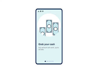 Mobile Cash Deposit: Onboarding animation app app ui design flat minimal onboarding onboarding ui product ui ux