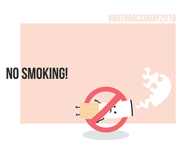 No Smoking! character characterdesign cigarette clean design flat health illustration medical medicine minimal smoke smoking tobacco vector