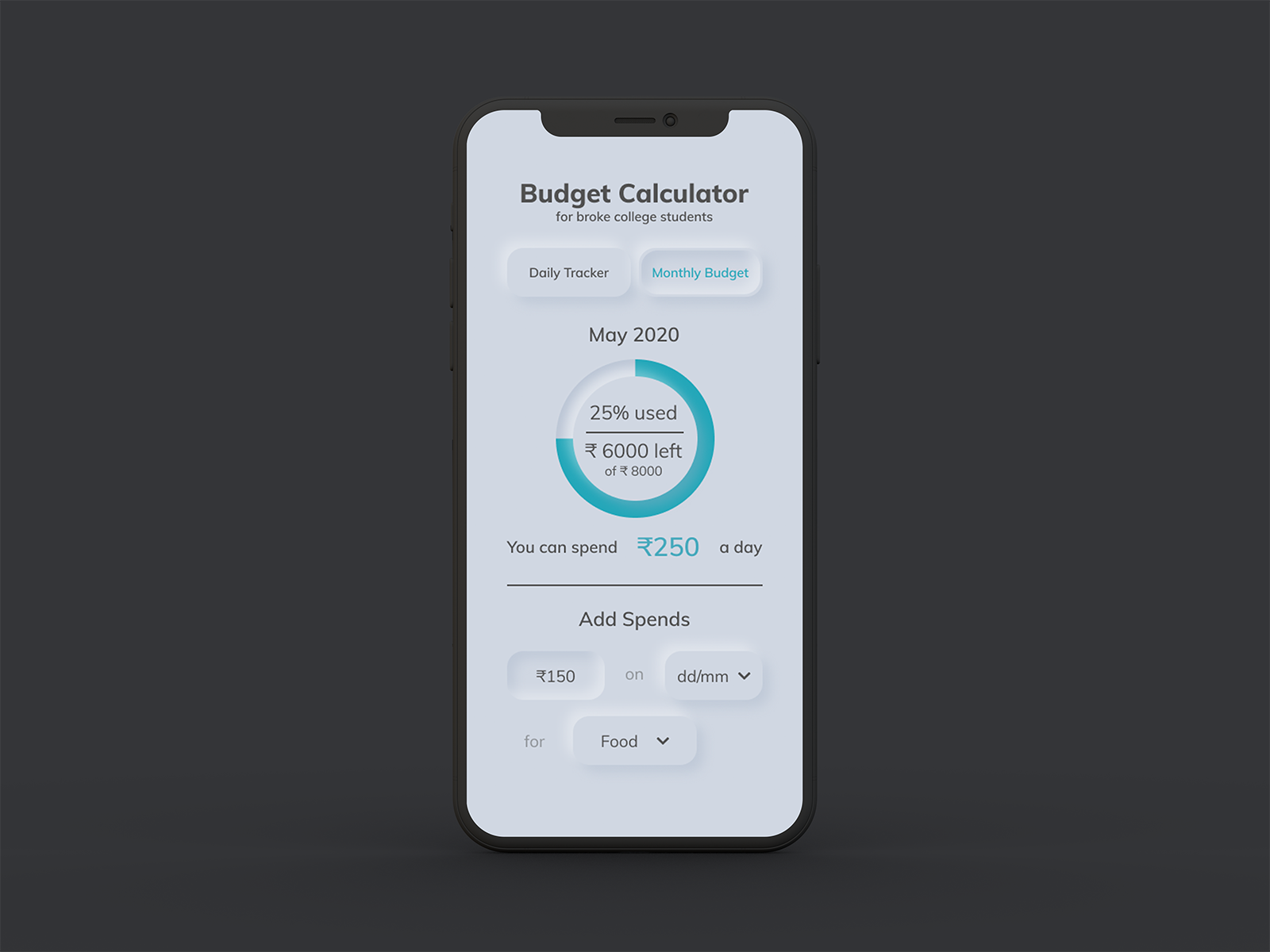 Daily UI - Calculator by Ishaan Nejeeb on Dribbble
