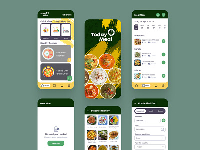 Today Meal || Meal Planner || Food App 2022 ui detail page food app home meal meal planer mobile app mobile ui restaurant sandeep mandloi splash user interface vegetal