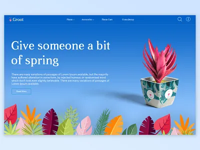 Groot : Plants Shop Landing Page Design animation app branding design hello hello dribble illustration illustrator landing logo mandloi plant plants sandeep sandy tree ui ux web website