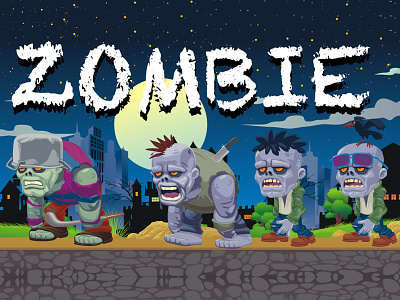 Zombie animation art design illustration vector