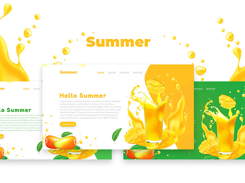 Free Summer Web Ui Design Template free free website website design websites freebie psd website free website template freebies freebie