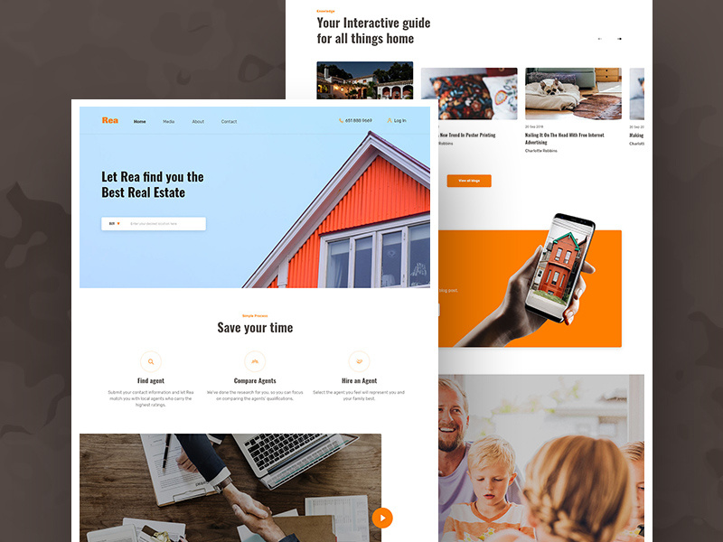 Free Real Estate Agent site Template by Jack Miller on Dribbble