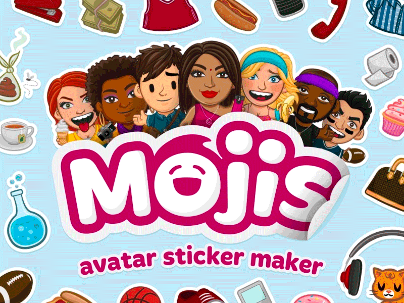 Intro animation for Mojis.me website