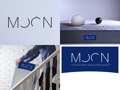 Moon Logo brand identity logo design mattress mock up moon