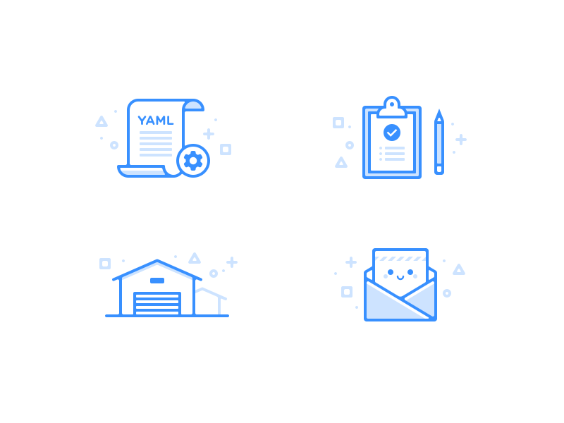 DaoCloud Icons 01 checklist edit email icon illustration pencil repo smile vector warehouse yaml