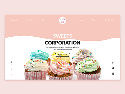Concept for a Сorporation of sweets design minimal typography ui ux web website