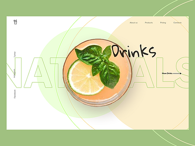 Naturals Drinks design logo minimal typography ui ux web website