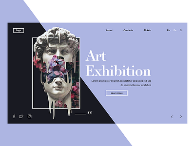 Art Exhibition design minimal typography ui ux web website