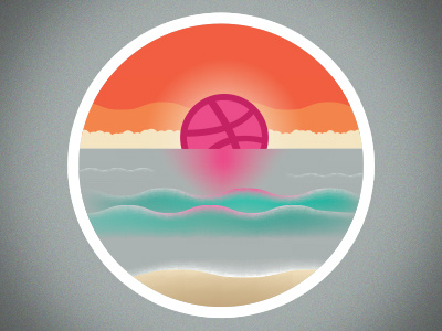 Dribbble Debut debut dribbble debut hello world illustration relax sunset