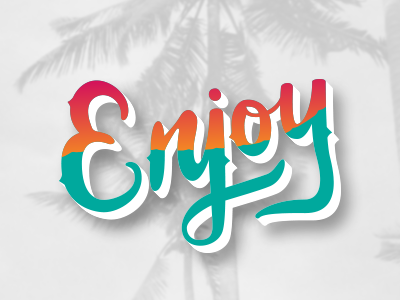 Enjoy cursive hand lettering handcraft lettering vector