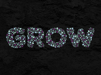 Grow Through Life hand lettering handcraft lettering vector