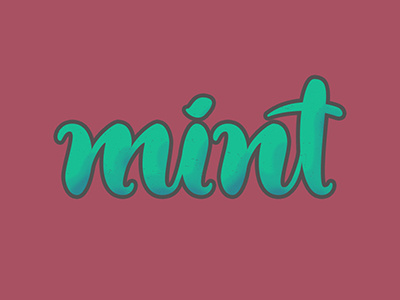 Mint cursive hand lettering handcraft lettering vector