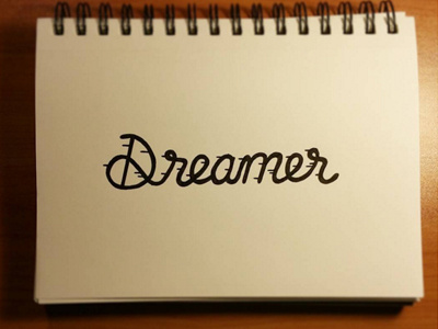 Dreamer cursive hand lettering handcraft lettering vector