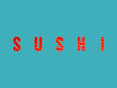 Sushi hand lettering handcraft lettering vector