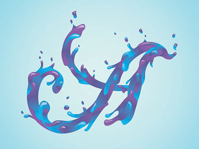 Fluid A fluid handmade letter vector