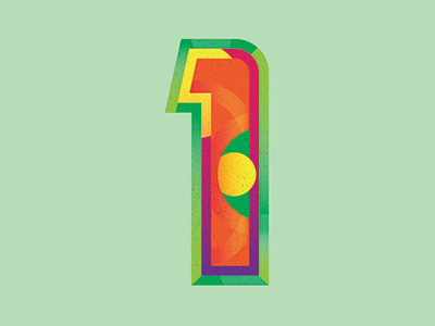 Number One color letter one vector