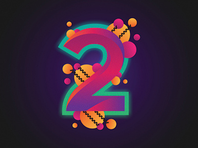 Number Two color letter two vector