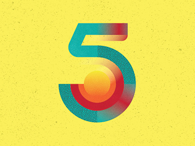 Number Five. color five logo number vector