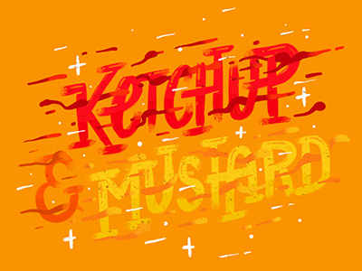 Ketchup & Mustard. food ketchup letter lettering logo mustard vector