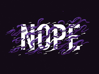 Nope handdrawn handmade letter lettering logo vector