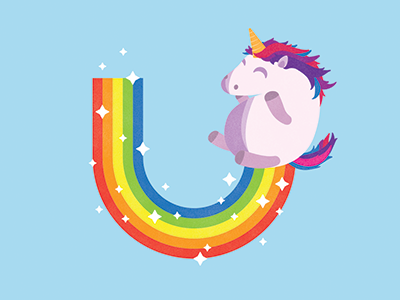 Unicorn logo rainbow unicorn vector