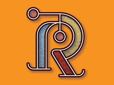Letter R cursive hand lettering handcraft lettering vector
