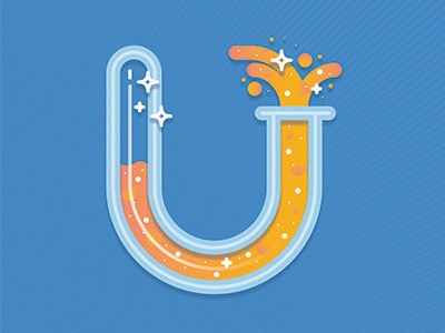 Letter U cursive hand lettering handcraft lettering vector