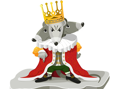Mouse king вектор волшебство животное злой корона костюм новый год персонаж рождество сказка толстый яркий
