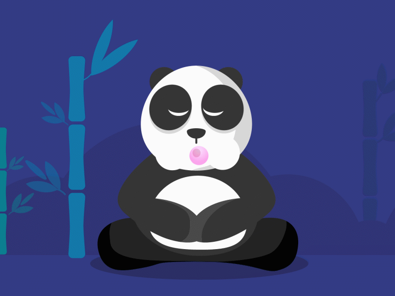 Panda 2d animation chewing illustration panda vector