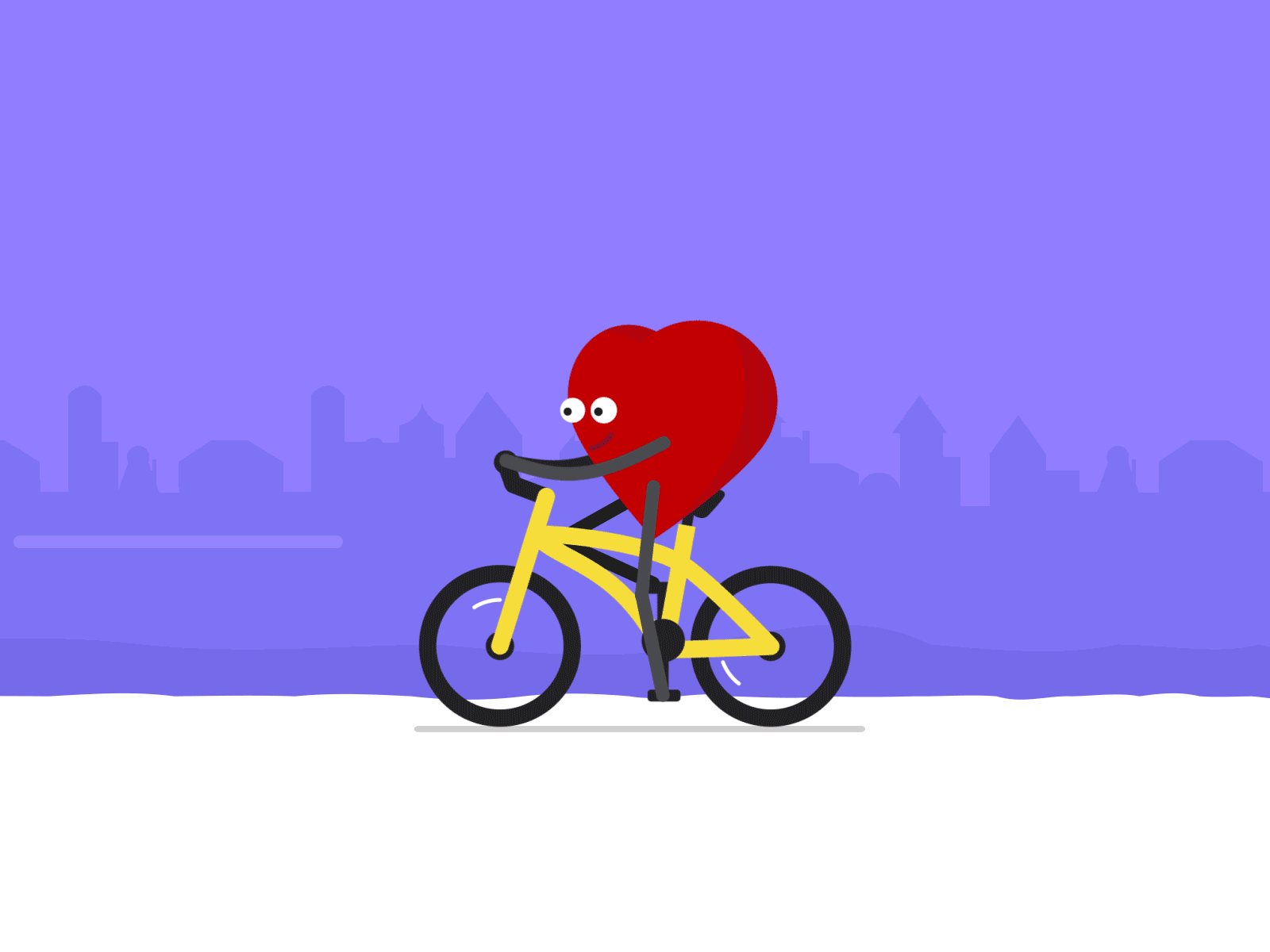 Heart Cycling bicycle bicycle animation character design cool gif cycling gif animation heart cycling heart day illustration motiongraphics vector world heart day