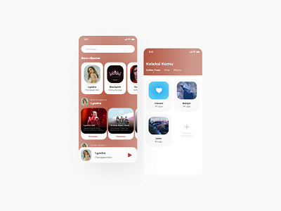 Music Streaming App app clean design flat minimal mobile music music app ui ux