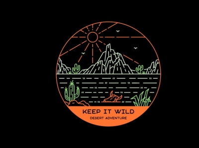 Keep It Wild 2 T-Shirt adventure afrika apparel cacti cactus couboy dessert kanyon monoline mountain national park nature outline sahara succulent tattoo tshirt west wildlife