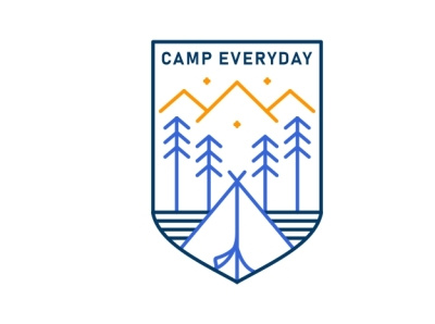 Camp Everyday 3 T-Shirt adventure apparel camp campfire camping hiking holiday monoline mountain national park nature outdoors outline summer tattoo tent travel tshirt wanderlust